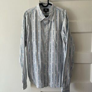 Stussy Logo Long Sleeve Button Up